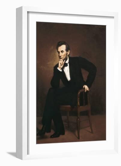 Abraham Lincoln-George Peter Alexander Healy-Framed Art Print