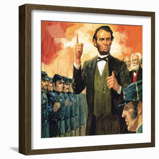 Abraham Lincoln-English School-Framed Giclee Print