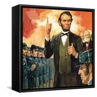 Abraham Lincoln-English School-Framed Stretched Canvas