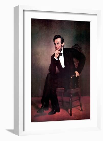 Abraham Lincoln-George Peter Alexander Healy-Framed Art Print