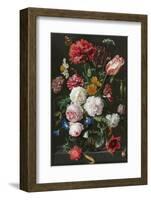 Abraham Mignon, Still Life with Flowers in a Glass Vase-Dutch Florals-Framed Art Print