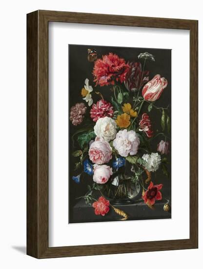 Abraham Mignon, Still Life with Flowers in a Glass Vase-Dutch Florals-Framed Art Print