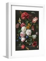 Abraham Mignon, Still Life with Flowers in a Glass Vase-Dutch Florals-Framed Art Print