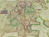 Map of Europe, from "Theatrum Orbis Terrarum"-Abraham Ortel Ortelius-Mounted Giclee Print