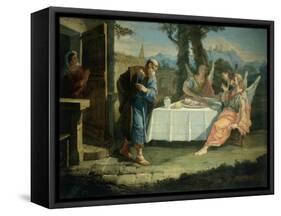 Abraham Receives Announcement of Birth of Isaac-Francesco Fontebasso-Framed Stretched Canvas