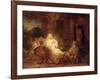 Abraham Receives the Three Angels-Rembrandt van Rijn-Framed Giclee Print