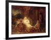 Abraham Receives the Three Angels-Rembrandt van Rijn-Framed Giclee Print