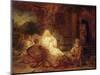 Abraham Receives the Three Angels-Rembrandt van Rijn-Mounted Giclee Print