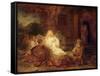 Abraham Receives the Three Angels-Rembrandt van Rijn-Framed Stretched Canvas