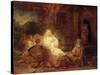 Abraham Receives the Three Angels-Rembrandt van Rijn-Stretched Canvas