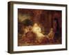 Abraham Receives the Three Angels-Rembrandt van Rijn-Framed Giclee Print