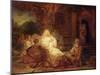Abraham Receives the Three Angels-Rembrandt van Rijn-Mounted Giclee Print