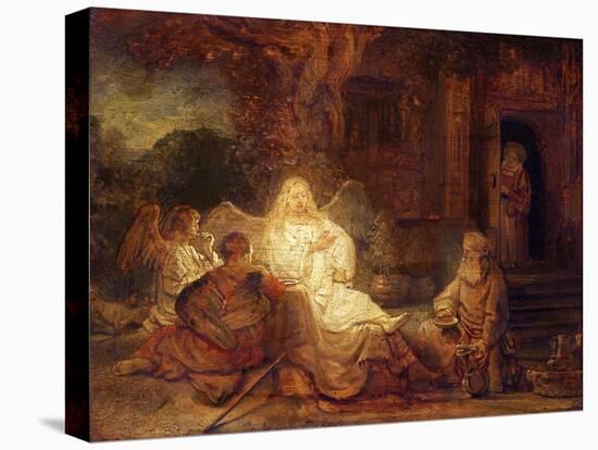 Abraham Receives the Three Angels-Rembrandt van Rijn-Stretched Canvas