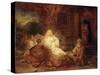 Abraham Receives the Three Angels-Rembrandt van Rijn-Stretched Canvas