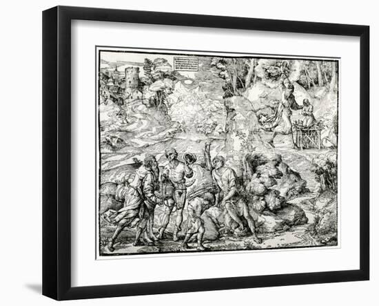 Abraham's Sacrifice, 1516-1518-Ugo da Carpi-Framed Giclee Print