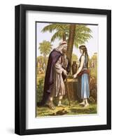 Abraham's Servant and Rebekah-English-Framed Premium Giclee Print