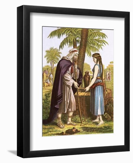 Abraham's Servant and Rebekah-English-Framed Premium Giclee Print