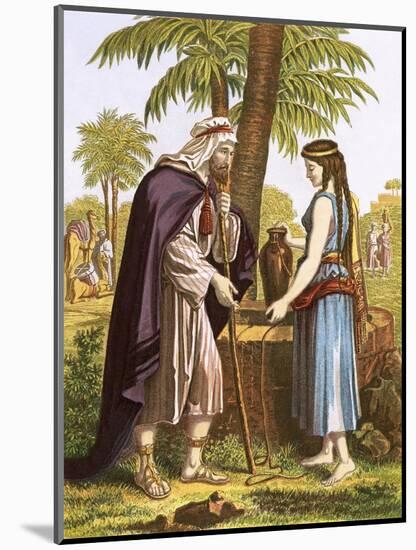 Abraham's Servant and Rebekah-English-Mounted Premium Giclee Print