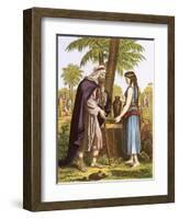 Abraham's Servant and Rebekah-English-Framed Giclee Print