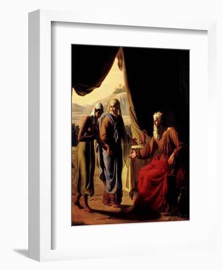 Abraham's Wife, Sarah, Presenting her Handmaid Hagar to her Husband as a Concubine-Andre Jacques Victor Orsel-Framed Giclee Print