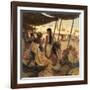 Abraham's Wife, Sarai, and a Slave Bargain for Cloth in a Marketplace-Tom Lovell-Framed Premium Photographic Print