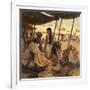 Abraham's Wife, Sarai, and a Slave Bargain for Cloth in a Marketplace-Tom Lovell-Framed Photographic Print