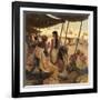 Abraham's Wife, Sarai, and a Slave Bargain for Cloth in a Marketplace-Tom Lovell-Framed Photographic Print