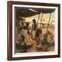 Abraham's Wife, Sarai, and a Slave Bargain for Cloth in a Marketplace-Tom Lovell-Framed Photographic Print