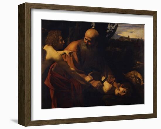 Abraham Sacrificing Isaac, 1603-1604-Caravaggio-Framed Giclee Print