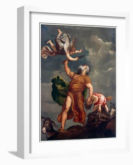 Abraham Sacrificing Isaac-Titian (Tiziano Vecelli)-Framed Giclee Print