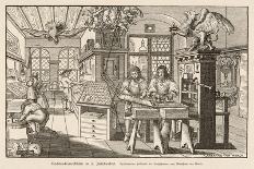 Flat-Bed Press and Other Equipment of a German Printer's Workplace-Abraham Von Werdt-Framed Stretched Canvas