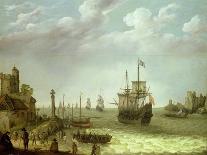 Settlement on a Rocky Shore with the Dutch Fleet Approaching, 1640-Abraham Willaerts-Framed Giclee Print