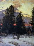 Sunset over a Winter Landscape, circa 1902-Abram Efimovich Arkhipov-Framed Stretched Canvas