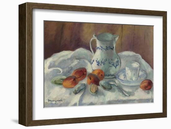 Abricots, Amandes et Pot Blanc-Henri Manguin-Framed Premium Giclee Print