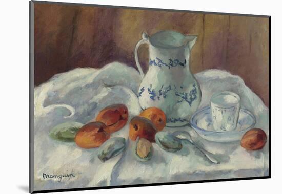 Abricots, Amandes et Pot Blanc-Henri Manguin-Mounted Premium Giclee Print
