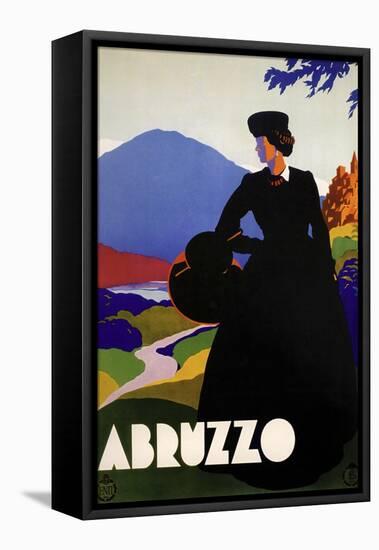 Abruzzo-Blackdress-null-Framed Stretched Canvas