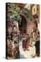 Absalom steals the hearts of the people - Bible-William Brassey Hole-Stretched Canvas