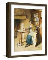 Absent Thoughts, 1884 (Pencil and Watercolour)-Carlton Alfred Smith-Framed Giclee Print