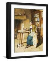 Absent Thoughts, 1884 (Pencil and Watercolour)-Carlton Alfred Smith-Framed Giclee Print