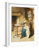 Absent Thoughts, 1884 (Pencil and Watercolour)-Carlton Alfred Smith-Framed Giclee Print