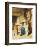 Absent Thoughts, 1884 (Pencil and Watercolour)-Carlton Alfred Smith-Framed Giclee Print