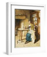 Absent Thoughts, 1884 (Pencil and Watercolour)-Carlton Alfred Smith-Framed Giclee Print