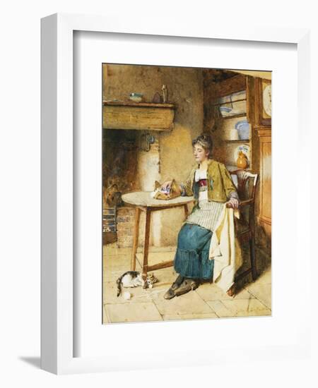 Absent Thoughts, 1884 (Pencil and Watercolour)-Carlton Alfred Smith-Framed Giclee Print