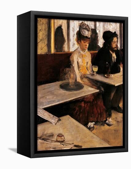 Absinthe Drinker-Edgar Degas-Framed Stretched Canvas