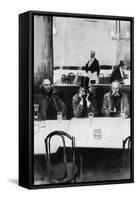 Absinthe Drinkers in a Paris Cafe-null-Framed Stretched Canvas