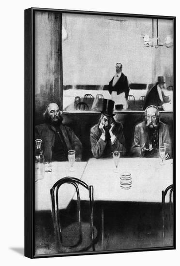 Absinthe Drinkers in a Paris Cafe-null-Framed Photographic Print