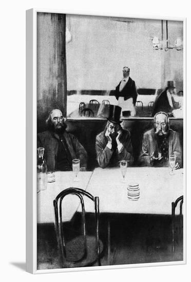 Absinthe Drinkers in a Paris Cafe-null-Framed Photographic Print