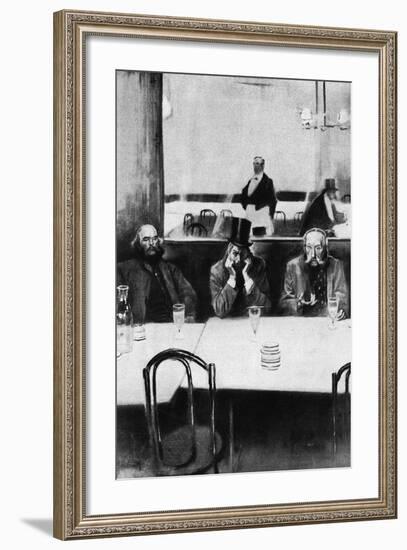 Absinthe Drinkers in a Paris Cafe-null-Framed Photographic Print