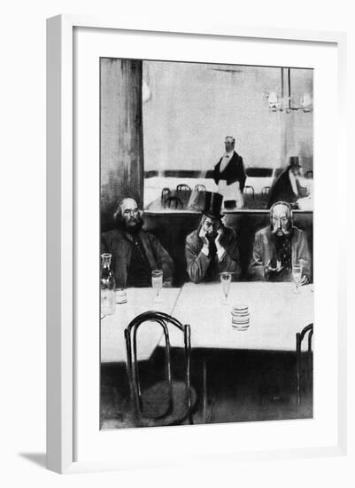 Absinthe Drinkers in a Paris Cafe-null-Framed Photographic Print