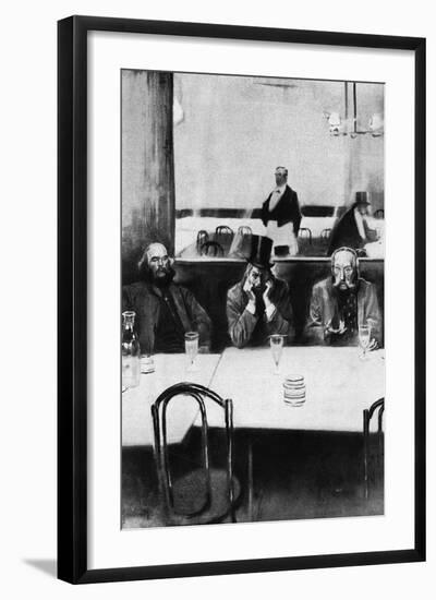 Absinthe Drinkers in a Paris Cafe-null-Framed Photographic Print